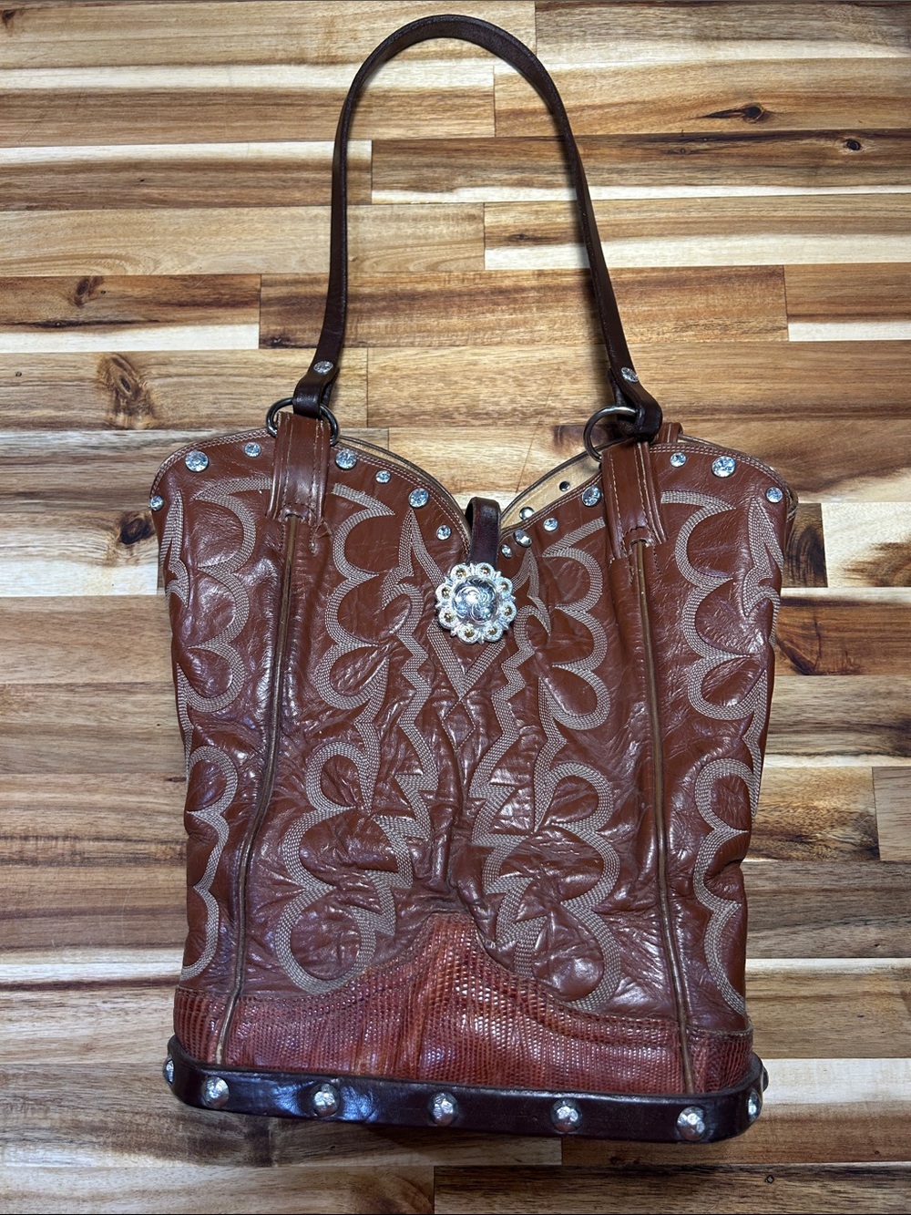☝️ ONE OF A KIND Arlie Garrett Original Upcycled Tony Lama boots western purse - Picture 5 of 12